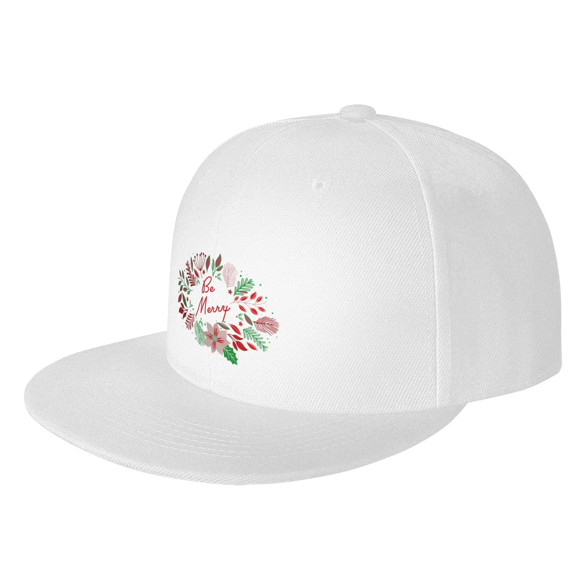 Be Merry Holiday Floral Snapback Cap