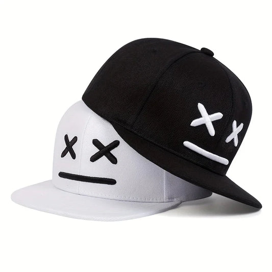 XX Smiling Face Embroidered Snapback Cap