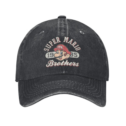 Retro Mario Bros Distressed Baseball Cap