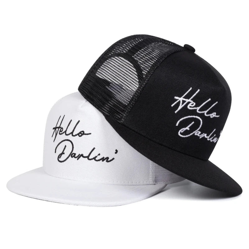 Hello Darlin Embroidery Casual Snapback Cap