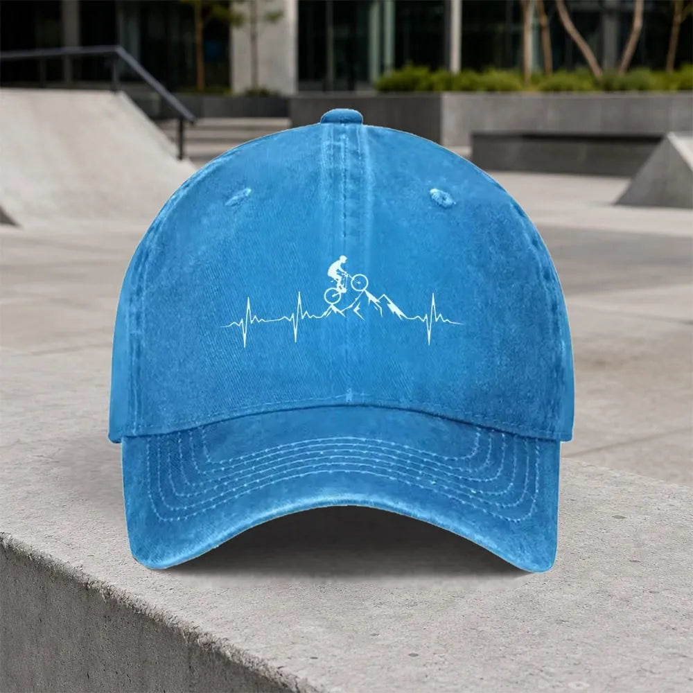 Vintage Mountain Bike Heartbeat Baseball Cap
