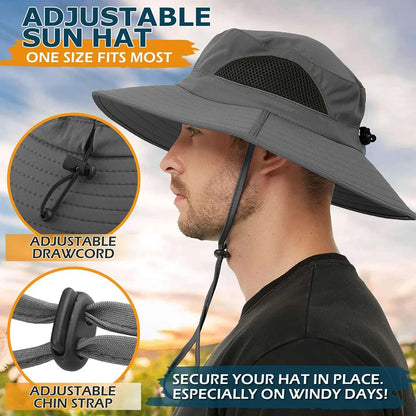Foldable Adjustable Wide Brim Fishing Bucket Hat