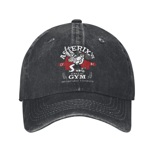 Asterix Gym Distressed Denim Baseball Cap
