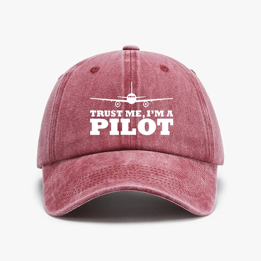 Trust Me Pilot Denim Baseball Cap