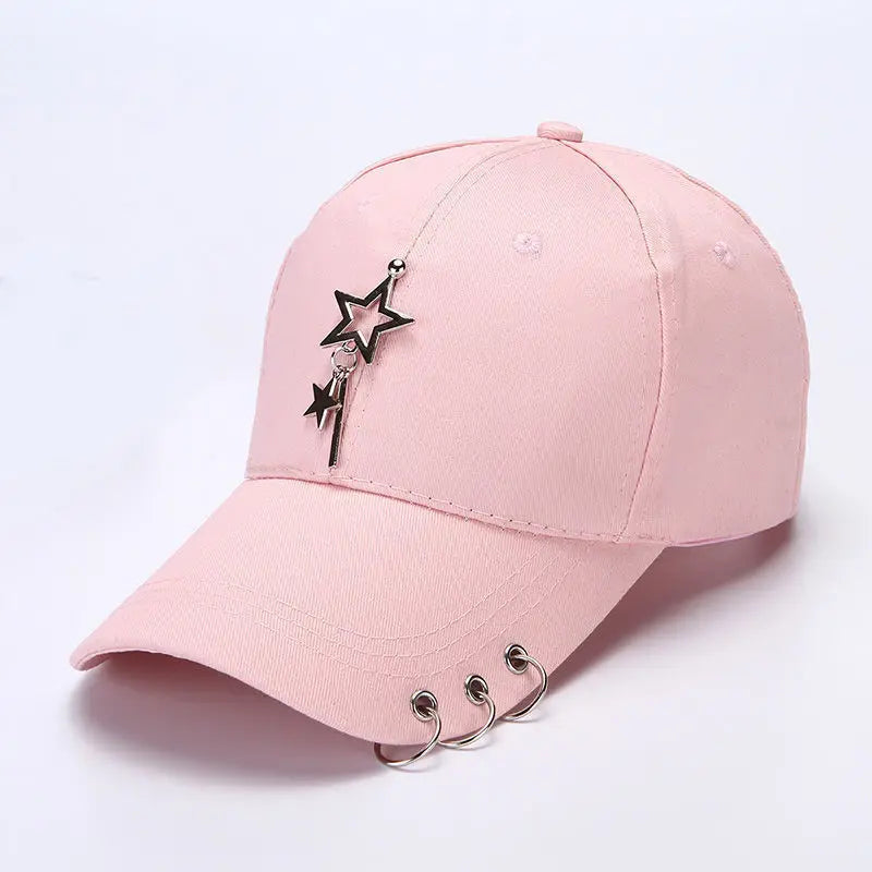 Fashion Cotton Baseball Cap Creative Piercing Ring Hip Hop Caps