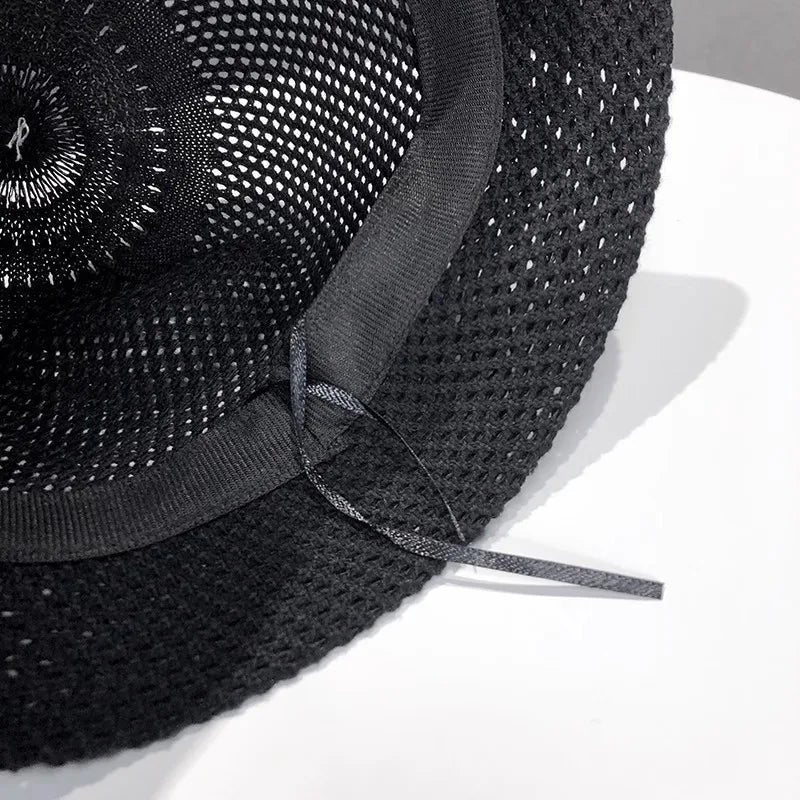 New Summer Beach Solid Wide Brim Bucket Hat