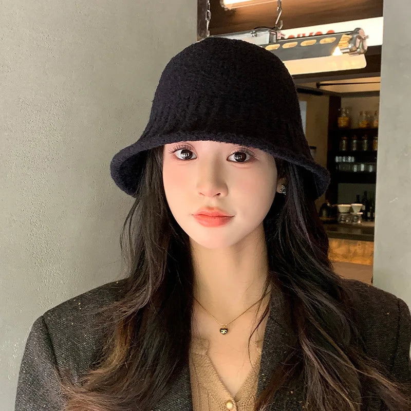 Unisex Retro Wool Knitted Winter Bucket Hat