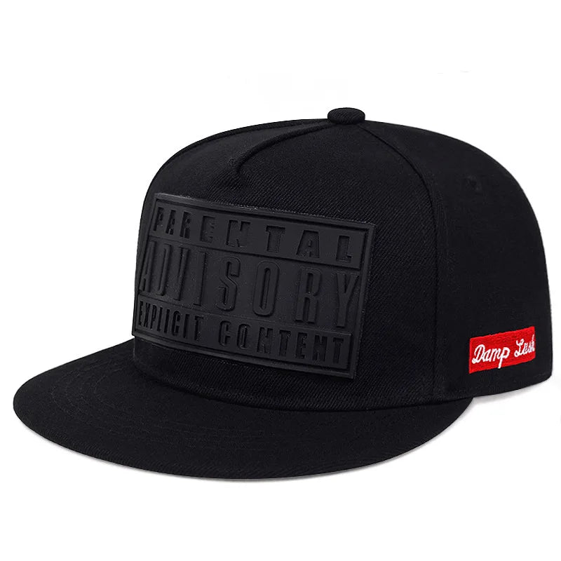 ADVISORY Alphabet Label Flat Brim Unisex Snapback Cap