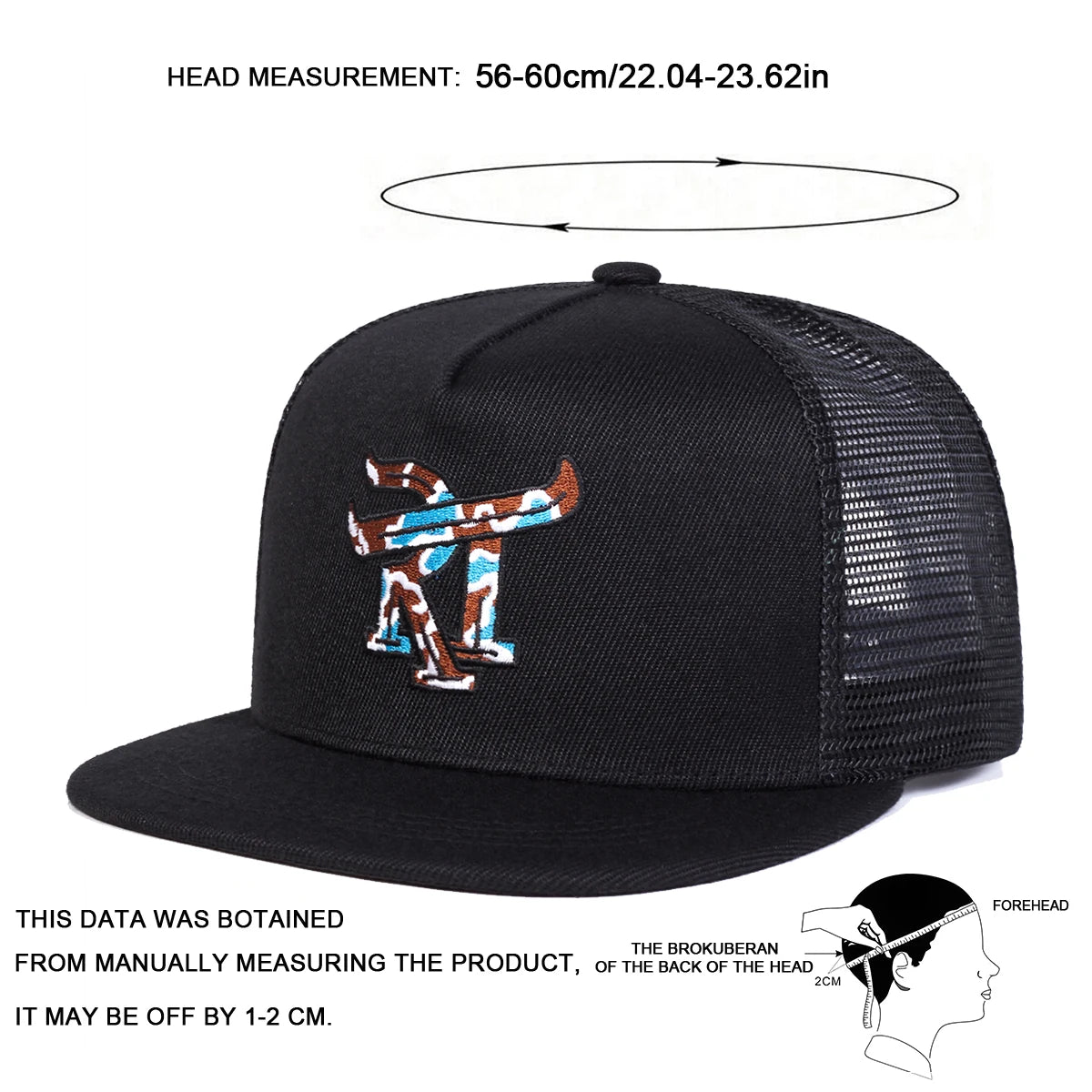 RT Embroidery Casual Snapback Cap