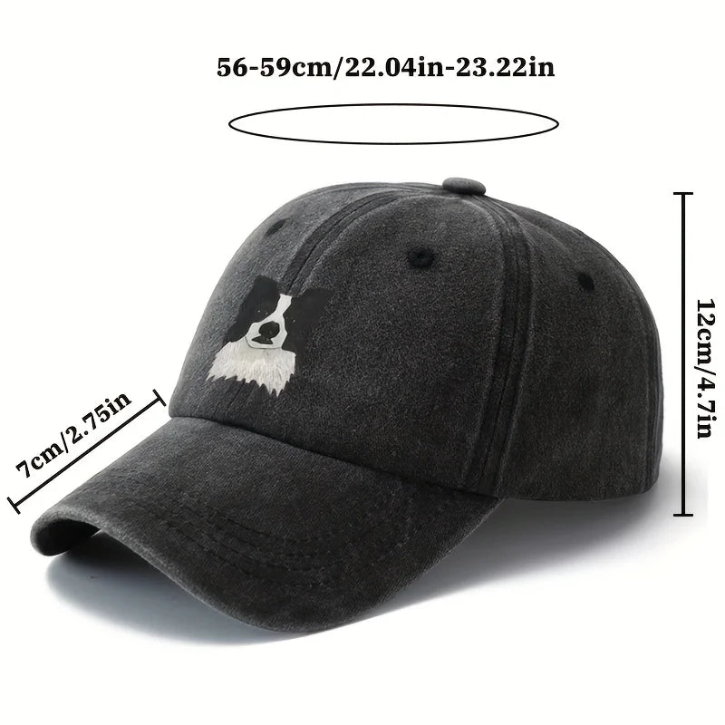 Border Collie Camping Baseball Cap