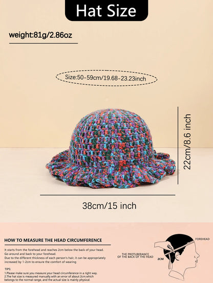 Women Handmade Crochet Hollow Knit Bucket Hat