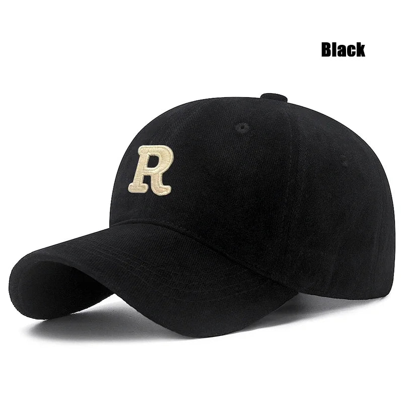 New Unisex Korean Version Big Head Circumference Three Dimensional R Letter