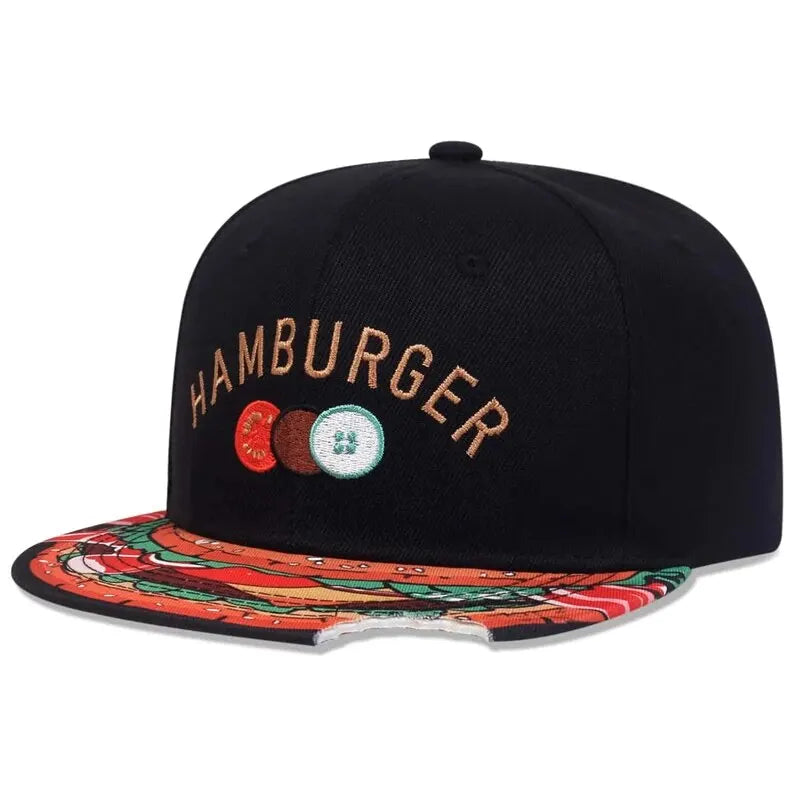Eye Pizza Embroidered Hip-Hop Snapback Cap