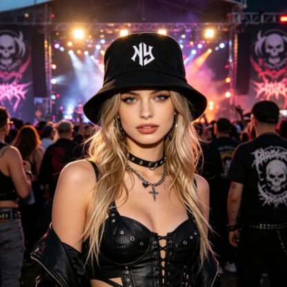 NY Embroidered Bucket Hat For Women Men Classic