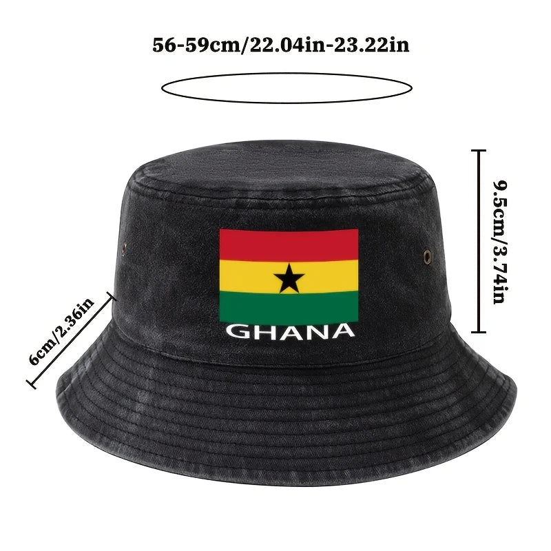 Football Event 2026 Printed Ghana Flag Bucket Hat