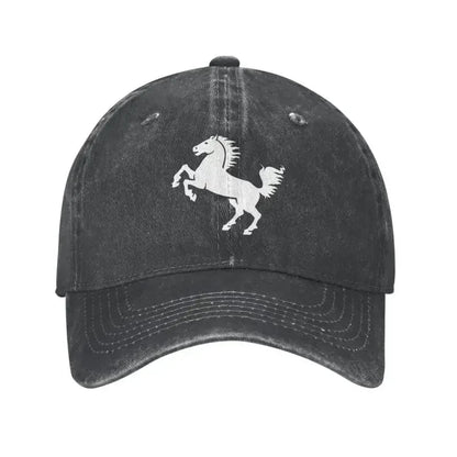 Punk White Horse Baseball Cap Unisex