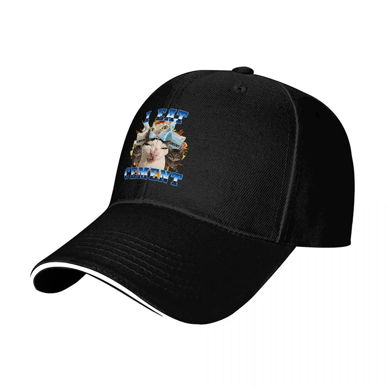 I Eat Cement Cat Baseball Cap