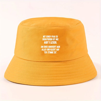 German Quote Print Summer Bucket Hat