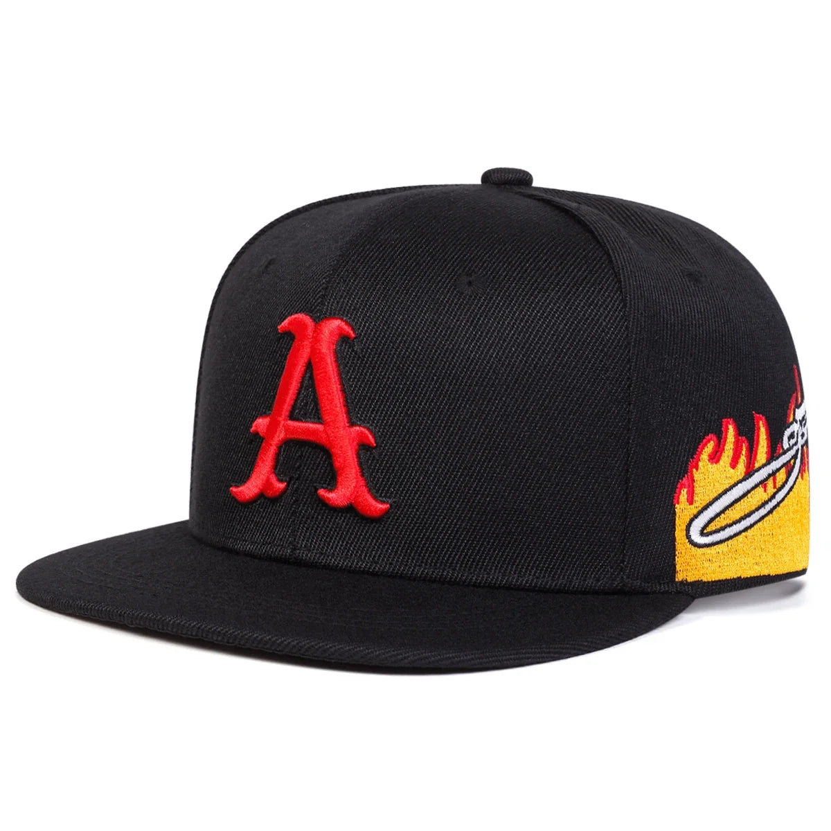 Unisex A Letter Embroidered Snapback Cap