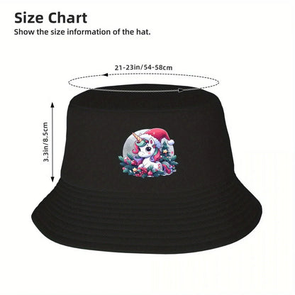 Christmas Unicorn Fantasy Print Unisex Bucket Hat