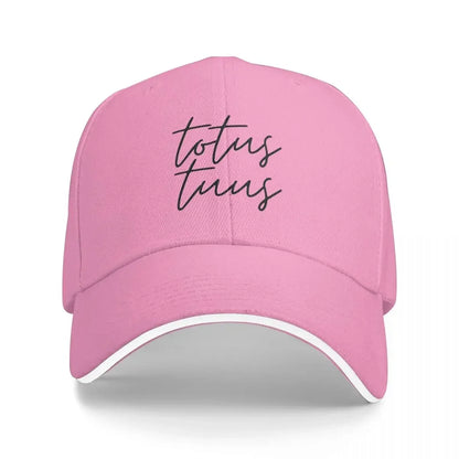 Totus Tuus Cursive Black Baseball Cap