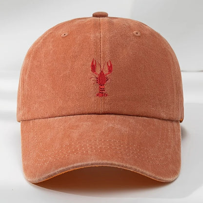 Lobster Embroidered Adjustable Baseball Cap