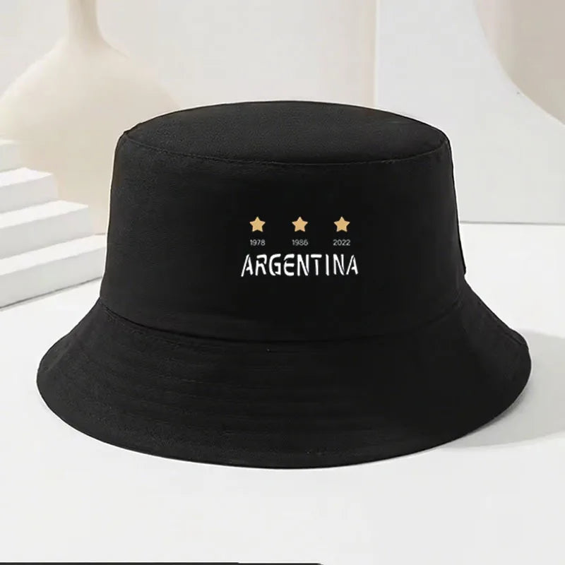 Retro Soccer Embroidered Denim Bucket Hat