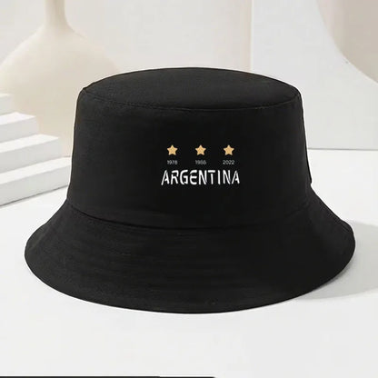 Retro Soccer Embroidered Denim Bucket Hat
