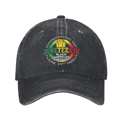 Juneteenth 1865 Black History Distressed Baseball Cap
