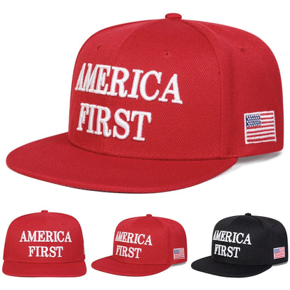 America First Embroidered Hip Hop Snapback Cap