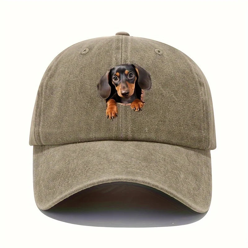 Vintage Dog Print Fashion Baseball Cap