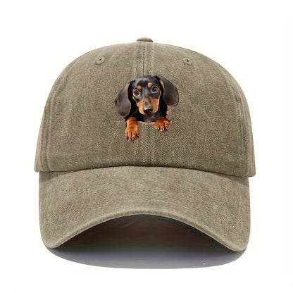 Vintage Dog Print Fashion Baseball Cap