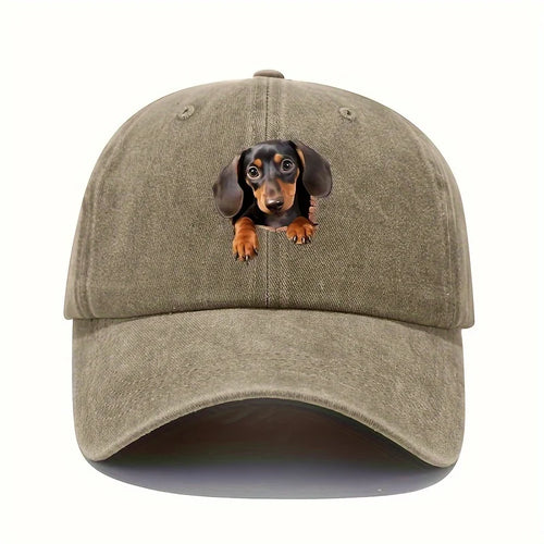 Vintage Dog Print Fashion Baseball Cap