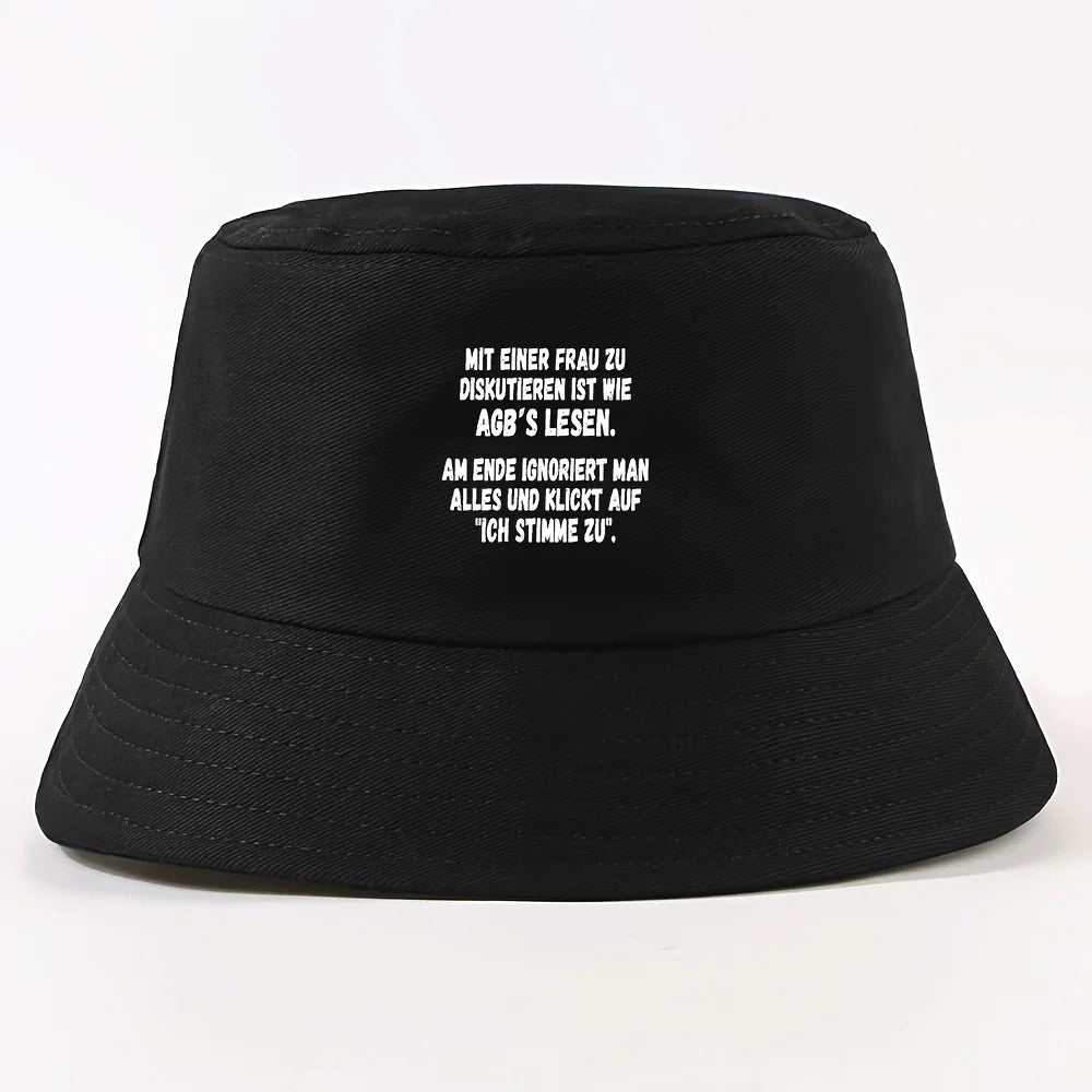 German Quote Print Summer Bucket Hat