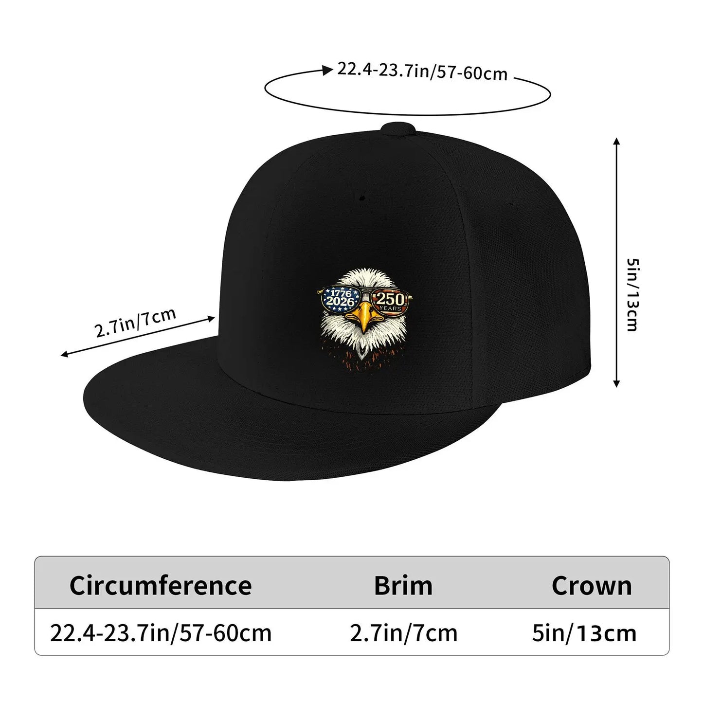 250th Anniversary USA Patriotic Bald Eagle Snapback Cap