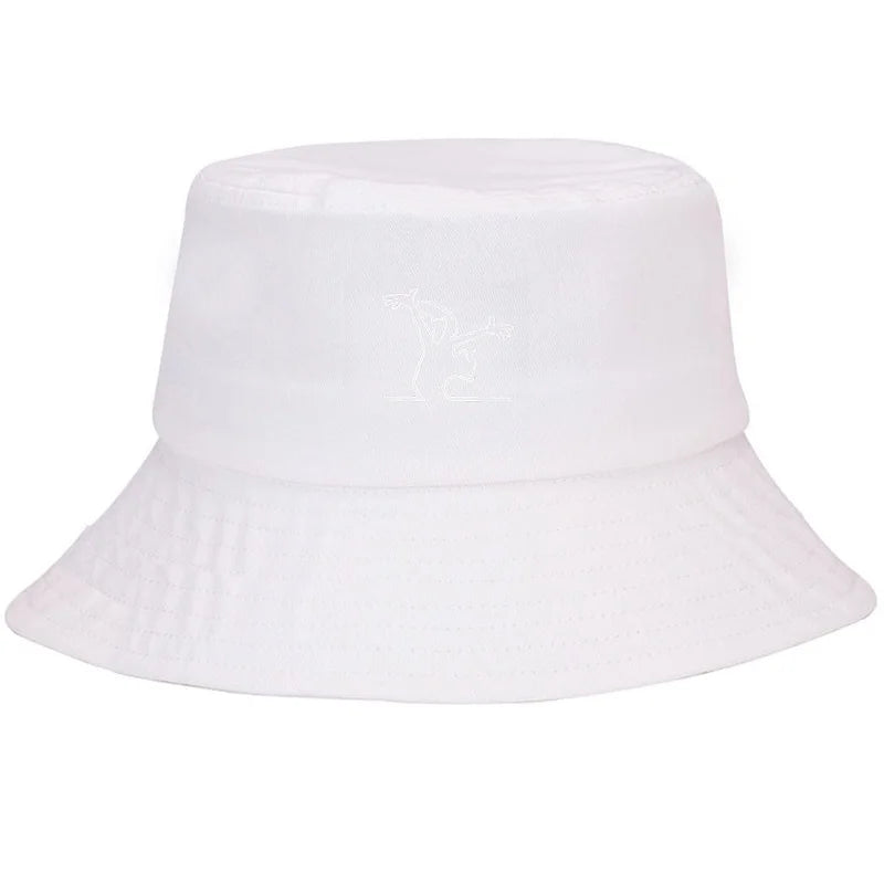 Dancing Figure Cotton Wide Brim Bucket Hat