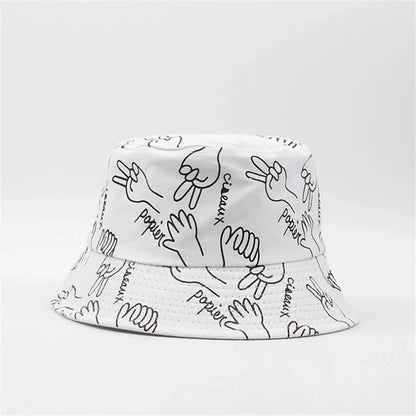 Spring Outdoor Graffiti Wide Brim Casual Bucket Hat
