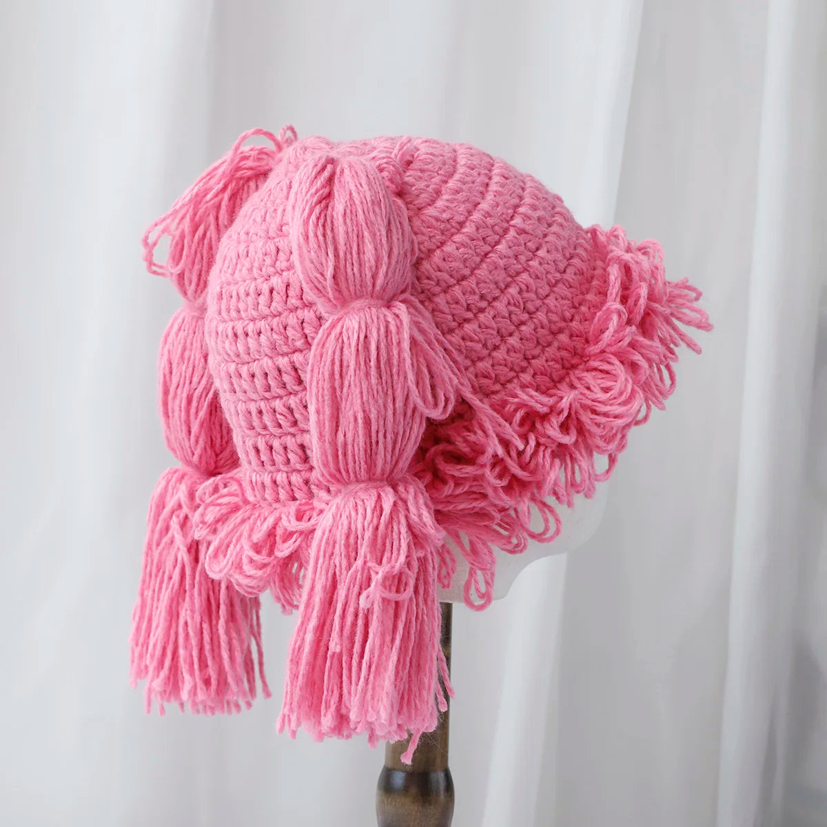Women Y2K Braided Knitted Pullover Beanie Hat