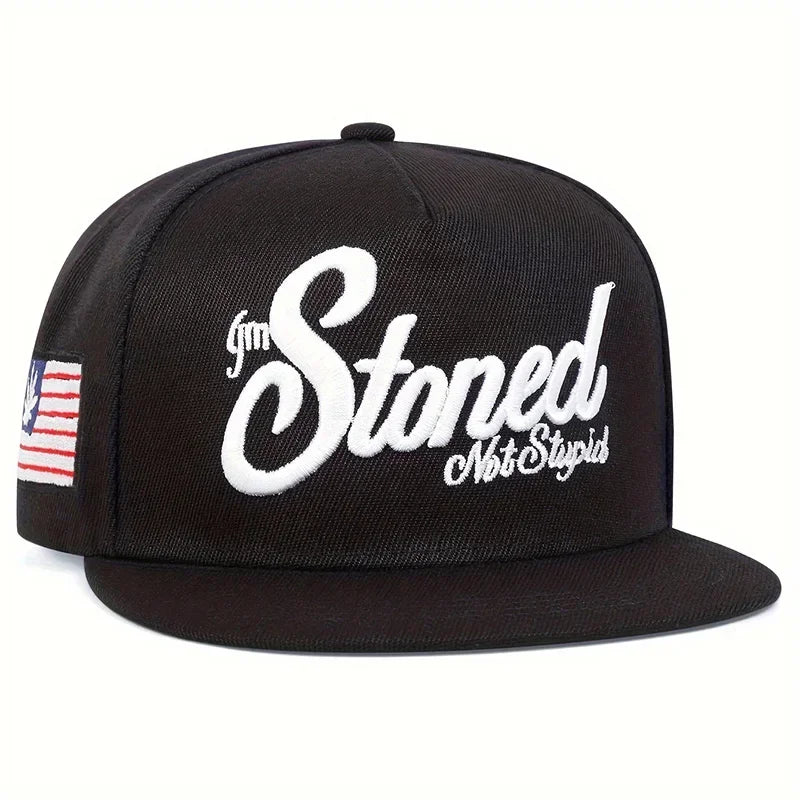Stoned Letter Embroidered Mesh Snapback Cap
