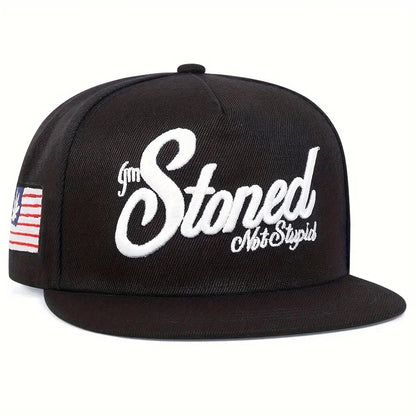 Stoned Letter Embroidered Mesh Snapback Cap