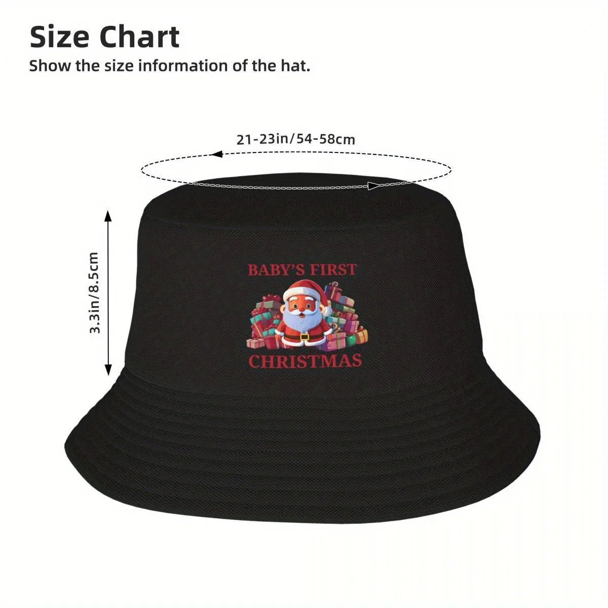 Baby First Christmas Santa Cartoon Bucket Hat Design