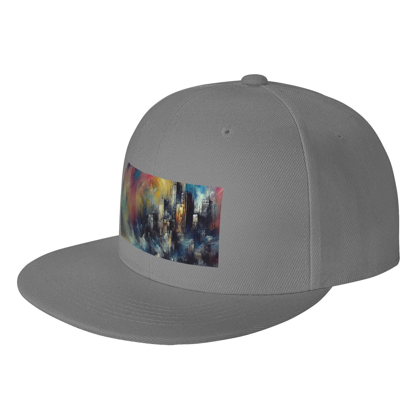 Fashion Watercolor Seaside City Abstract Snapback Cap