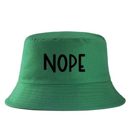 Funny Nope Letter Cotton Bucket Hat