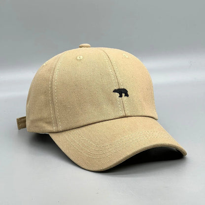Summer Versatile Polar Bear Embroidered Baseball Cap With Large Brim For A Small Face, Unisex Duckbill Cap For Both Men And Women Size 55-60cm