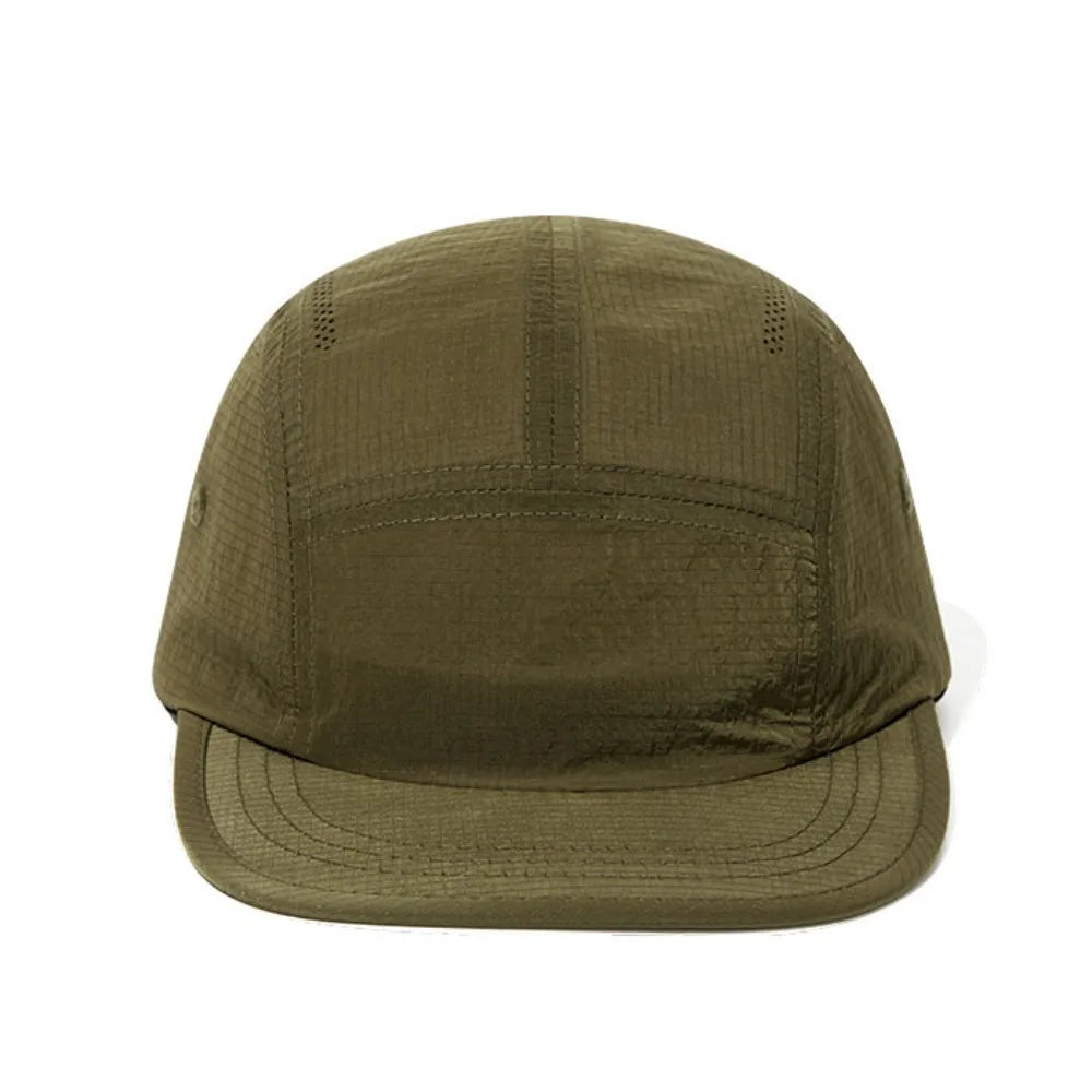 Japanese Style Flat Brimmed Baseball Cap Soft Top Adjustable