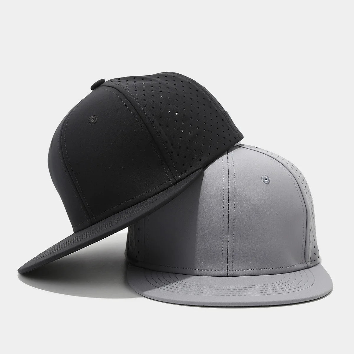 Full Closed Flat Brim Breathable Mesh Snapback Cap