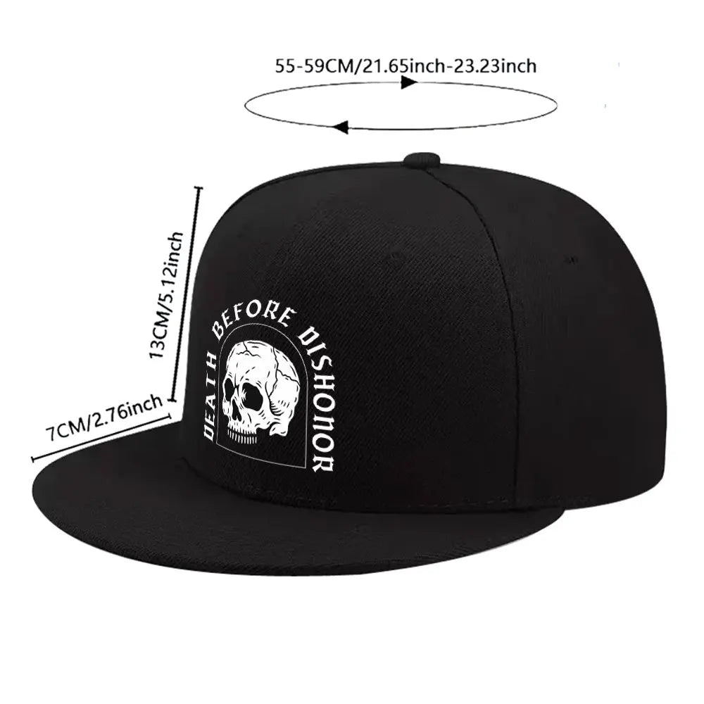 New Skull Unisex All Match Flat Brim Cap
