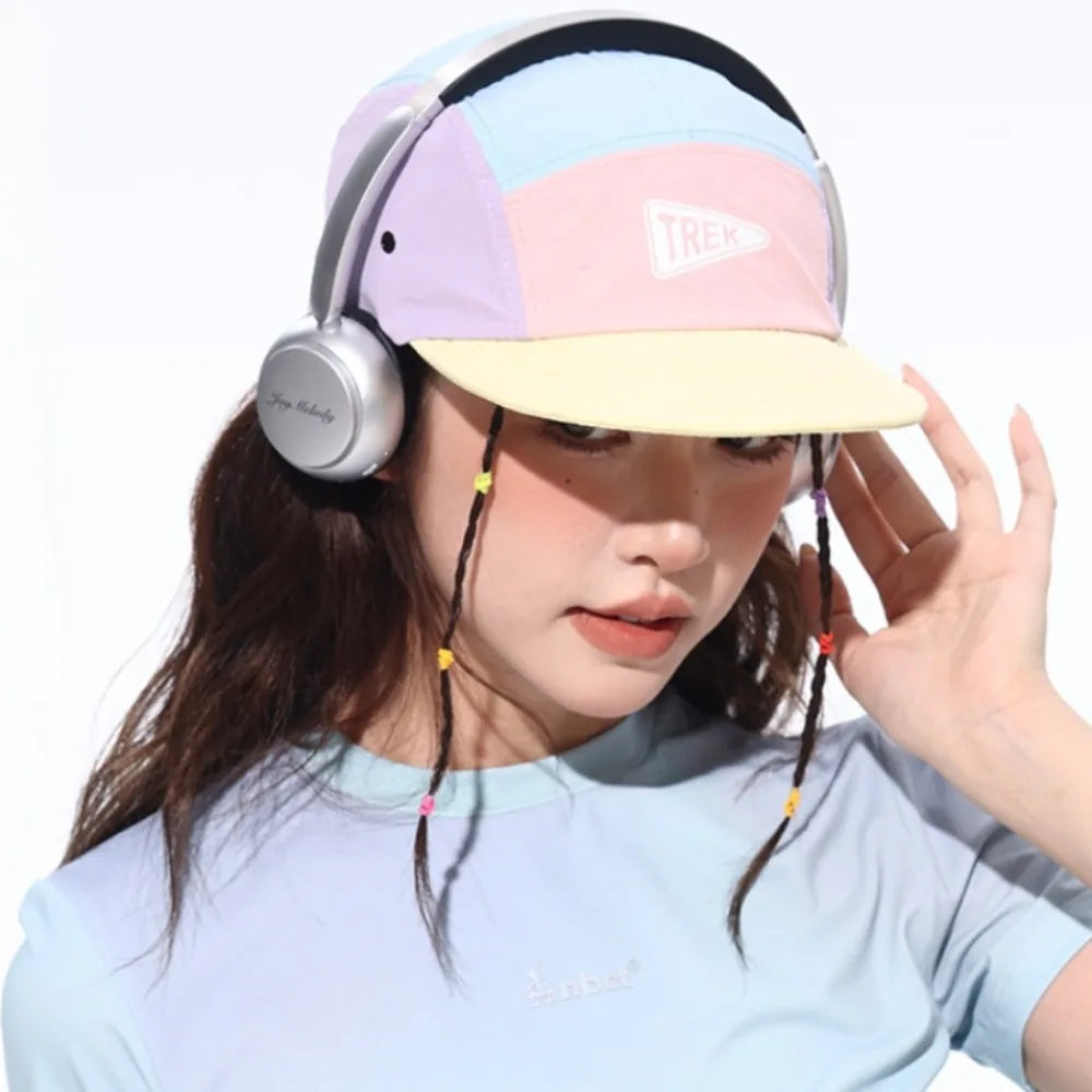 5 Panel Short Brim Embroidered Baseball Cap Ladies' Sun Hat, Quick Dry Breathable Mesh, Lightweight, Stylish Versatile Cap