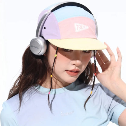 5 Panel Short Brim Embroidered Baseball Cap Ladies' Sun Hat, Quick Dry Breathable Mesh, Lightweight, Stylish Versatile Cap
