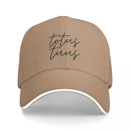 Totus Tuus Cursive Black Baseball Cap
